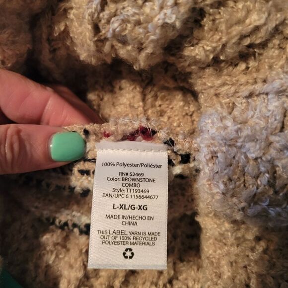 Time And Tru Plaid Turtleneck Poncho Sweater | Fall Cozy Style | Size L/XL - Picture 14 of 15